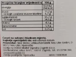 Mekani kolačići s tamnom čokoladom 500 g